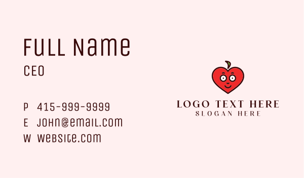 Red Heart Mascot  Business Card Design Image Preview