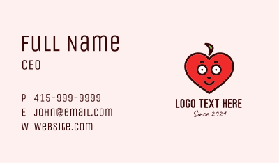 Red Heart Mascot  Business Card