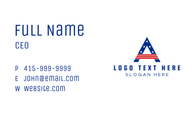 American Patriot Letter A Business Card Image Preview