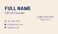 Blue Traditional Embroidery Wordmark Business Card Design