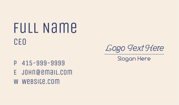 Blue Traditional Embroidery Wordmark Business Card Design Image Preview