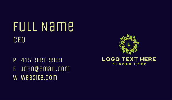 Natural Leaf Organic Business Card Design Image Preview