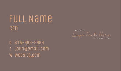 Stylish Brand Wordmark  Business Card Image Preview