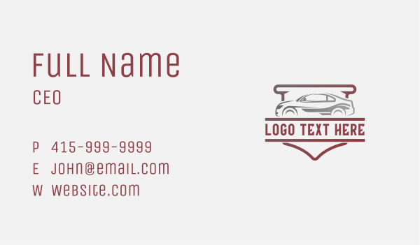 Gradient Car Emblem Business Card Design Image Preview