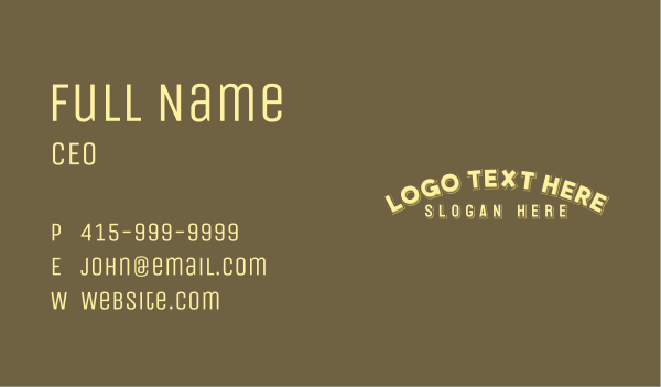 Rustic Generic Wordmark Business Card Design Image Preview