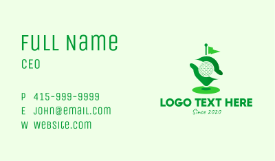 Green Golf Locator Business Card