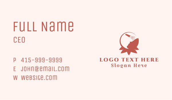 Woman Powder Brush  Business Card Design Image Preview