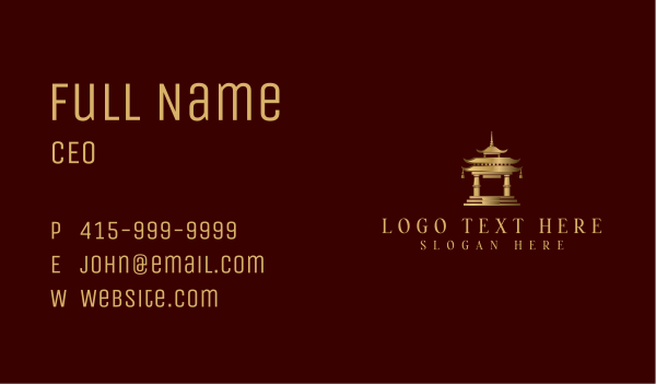 Chinese Temple Architecture Business Card Design Image Preview