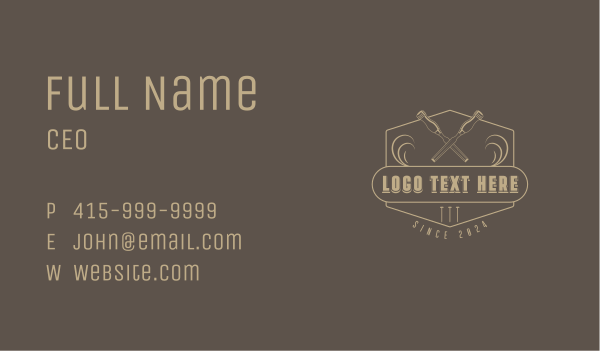 Wood Chisel Woodwork Business Card Design Image Preview