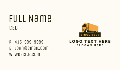 Shipping Box Truck Business Card