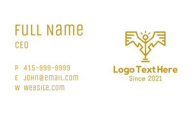 Golden Statue Wings Business Card Image Preview