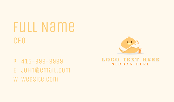 Cute Bird Needle Thread  Business Card Design Image Preview