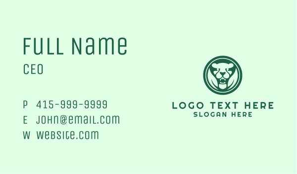 Green Nature Jaguar Badge Business Card Design Image Preview