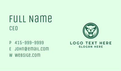 Green Nature Jaguar Badge Business Card Image Preview