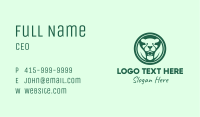 Green Nature Jaguar Badge Business Card