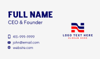Patriotic Flag Letter N Business Card Image Preview