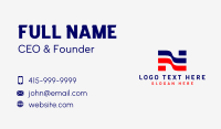 Patriotic Flag Letter N Business Card Preview