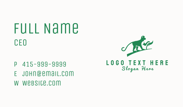 Natural Seedling Monkey Business Card Design Image Preview