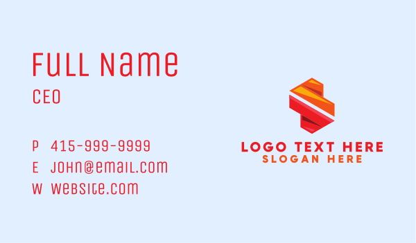 Colorful Geometric Letter S  Business Card Design Image Preview