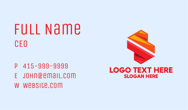 Colorful Geometric Letter S  Business Card Design