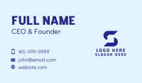 Blue Document Letter S Business Card Image Preview