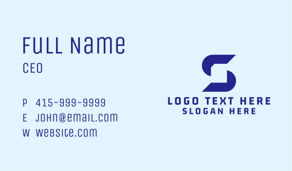 Blue Document Letter S Business Card Design Image Preview