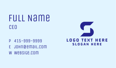 Blue Document Letter S Business Card Image Preview