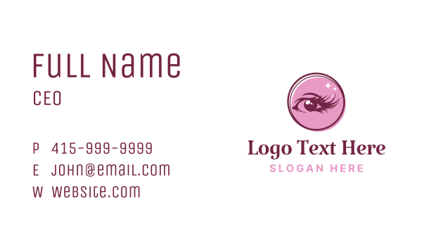 Pink Feminine Eyelashes Business Card Design Image Preview