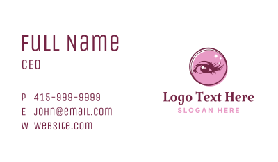 Pink Feminine Eyelashes Business Card Image Preview