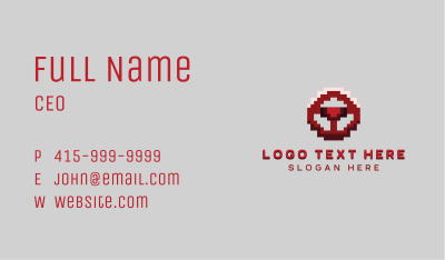 Driving Pixel Steering Wheel Business Card Image Preview