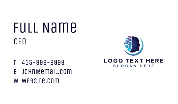 Technology Hexagon Head Business Card Design Image Preview