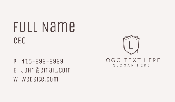 Classic Shield Badge Letter Business Card Design Image Preview