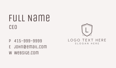 Classic Shield Badge Letter Business Card Image Preview