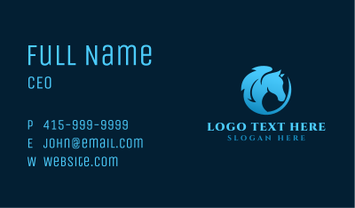 Gradient Blue Horse Business Card Image Preview