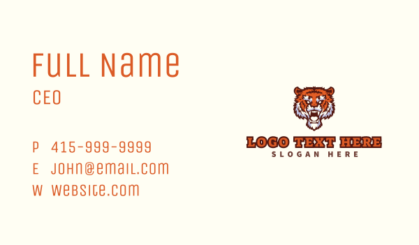 Wild Tiger Animal Business Card Design Image Preview
