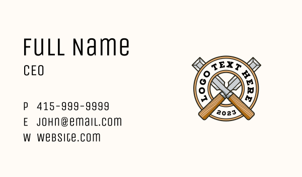 Chisel Wood Carpentry Business Card Design Image Preview