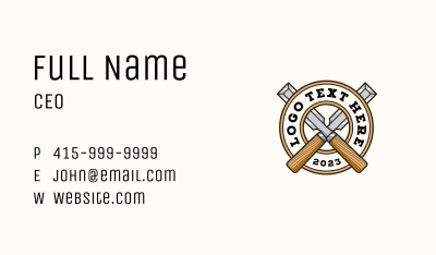 Chisel Wood Carpentry Business Card Image Preview