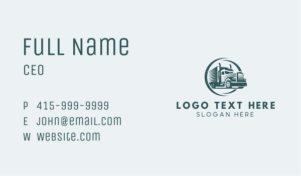 Green Cargo Trucking Business Card Design Image Preview