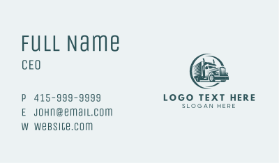 Green Cargo Trucking Business Card Image Preview
