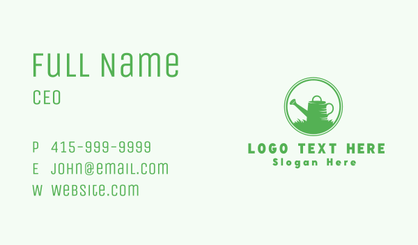 Watering Can Gardening Tool Business Card Design Image Preview