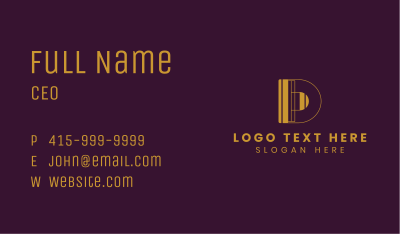 Golden Corporate Firm Letter D Business Card Image Preview