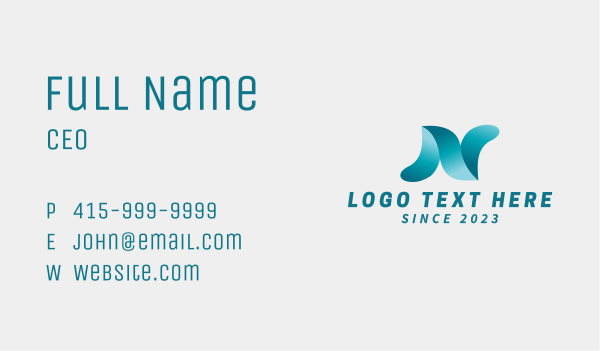 Digital Tech Letter N Business Card Design Image Preview