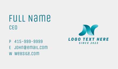 Digital Tech Letter N Business Card Image Preview