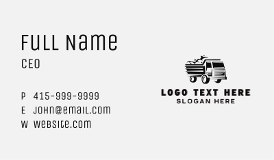 Dump Truck Hauling Construction Business Card Image Preview