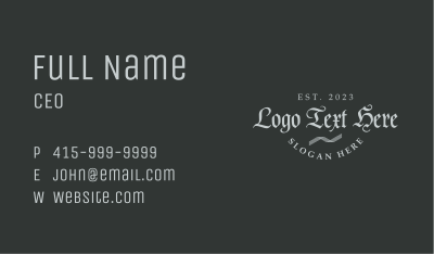 Gothic Calligraphy Wordmark Business Card Image Preview