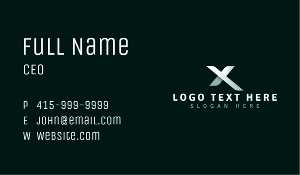 Creative Origami Letter X Business Card Design Image Preview