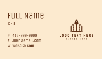 Brown Skyscraper Building Business Card Image Preview