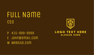 Golden Law Shield  Business Card Image Preview