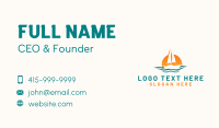 Boat Ocean Sunset Business Card Image Preview