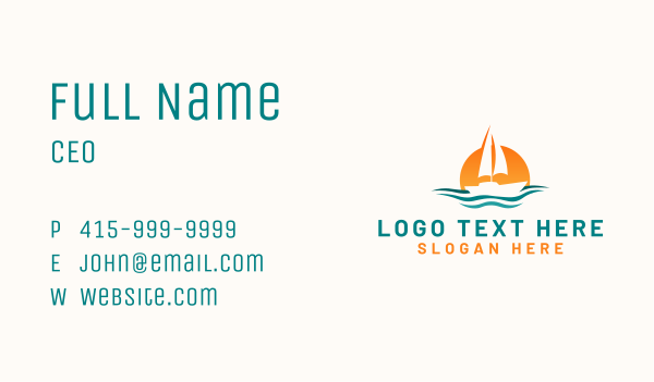 Boat Ocean Sunset Business Card Design Image Preview